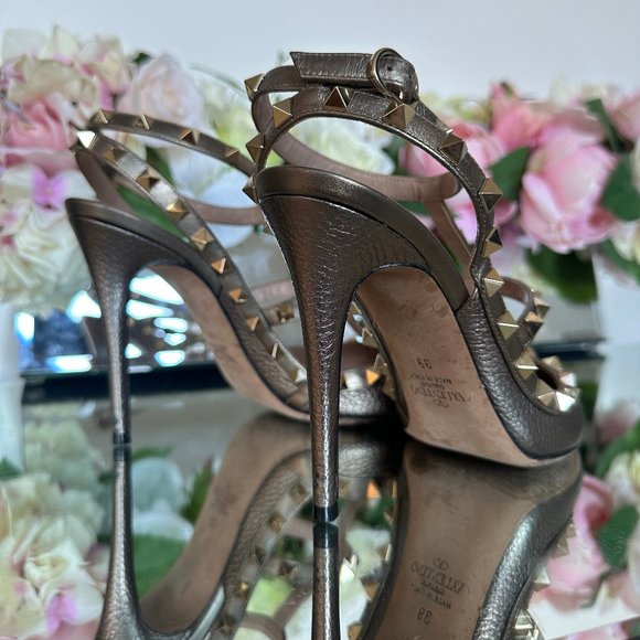 Valentino Rockstud Metallic T-strap Pump 100 MM - Picture 6 of 9